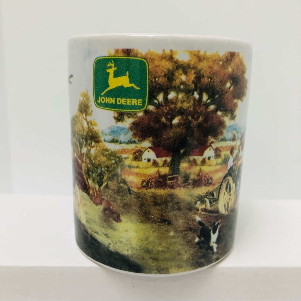 John Deere coffee cup mug with tractor and dog Great Father’s Day Gift